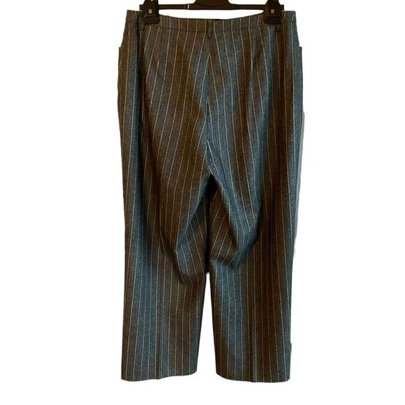 Carlisle Pants Trousers Tweed Wide Leg Black Grey Yellow Pin Stripe Lined 14 - Picture 11 of 12